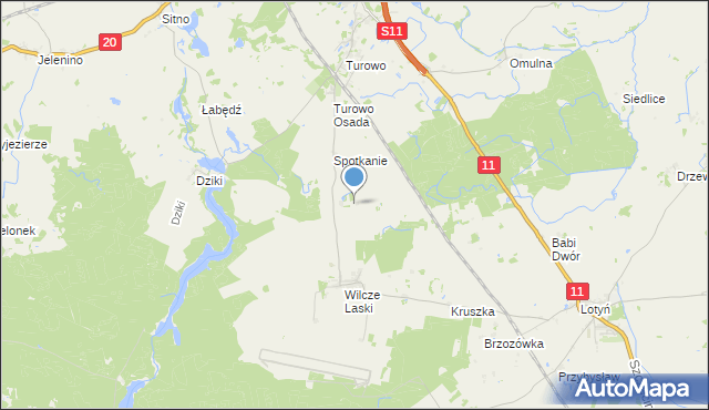 mapa Kolonia Wilcze Laski, Kolonia Wilcze Laski na mapie Targeo